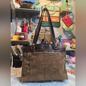 Patricia Nash Brown and Tan Shoulder Bag